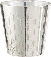 Windlicht | glas | zilver | 15x15x (h)15 cm