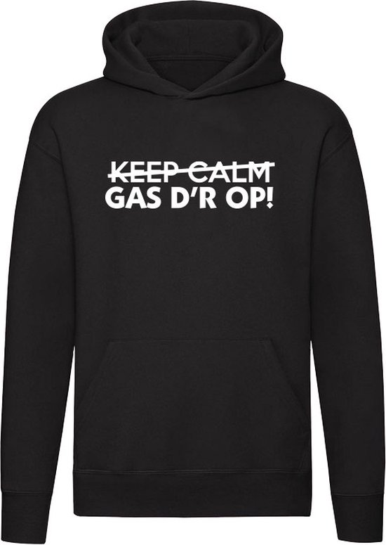 Foto: Keep calm gas d r op unisex trui sweater hoodie capuchon zwart blijf rustig boer boerin boerderij trekker tractor