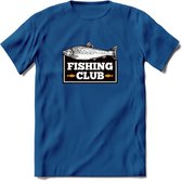 Fishing Club - Vissen T-Shirt | Grappig Verjaardag Vis Hobby Cadeau Shirt | Dames - Heren - Unisex | Tshirt Hengelsport Kleding Kado - Donker Blauw - L