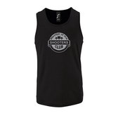 Zwarte Tanktop sportshirt met "Member of the Shooters club" Print Zilver Size XXL