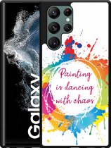 Galaxy S22 Ultra Hardcase hoesje Painting - Designed by Cazy