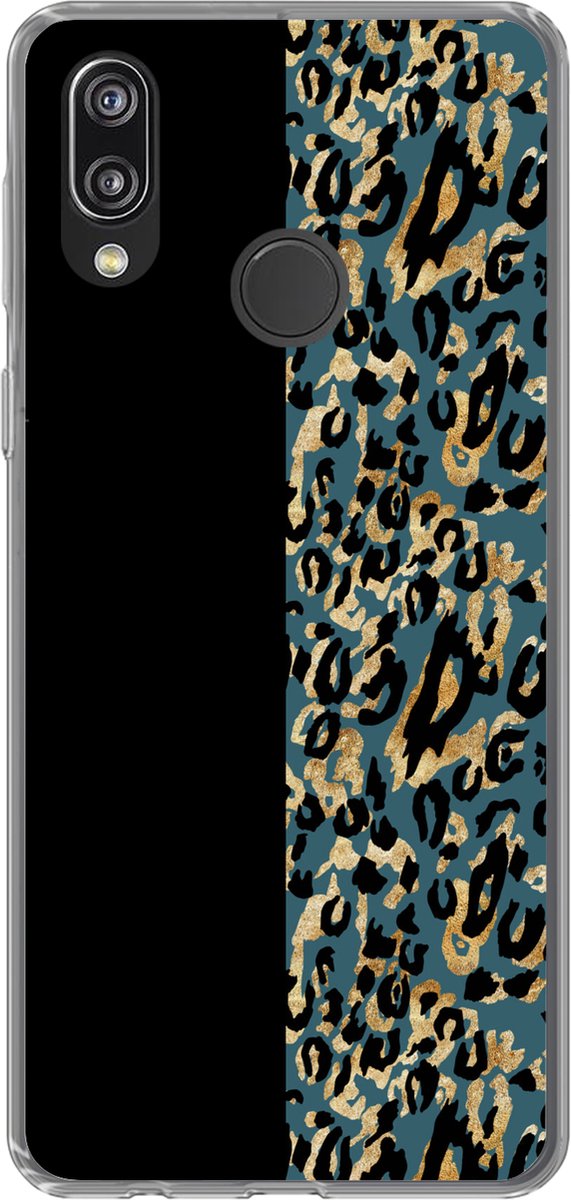 Geschikt voor Huawei P20 Lite (2020) hoesje - Panterprint - Goud - Vacht - Siliconen Telefoonhoesje