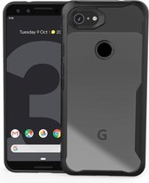 Google Pixel 3a Hoesje - Mobigear - Acrylic Serie - Hard Kunststof Backcover - Transparant / Zwart - Hoesje Geschikt Voor Google Pixel 3a