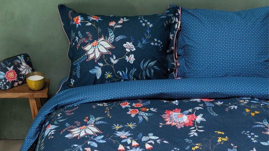 Pip Studio Flower Festival dekbedovertrek - Lits-Jumeaux XL - 260x200/220 - Donker Blauw van Pip Studio — afbeelding 4