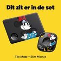 Zwarte Tile tracker en Slim tracker met Minnie Mouse print.