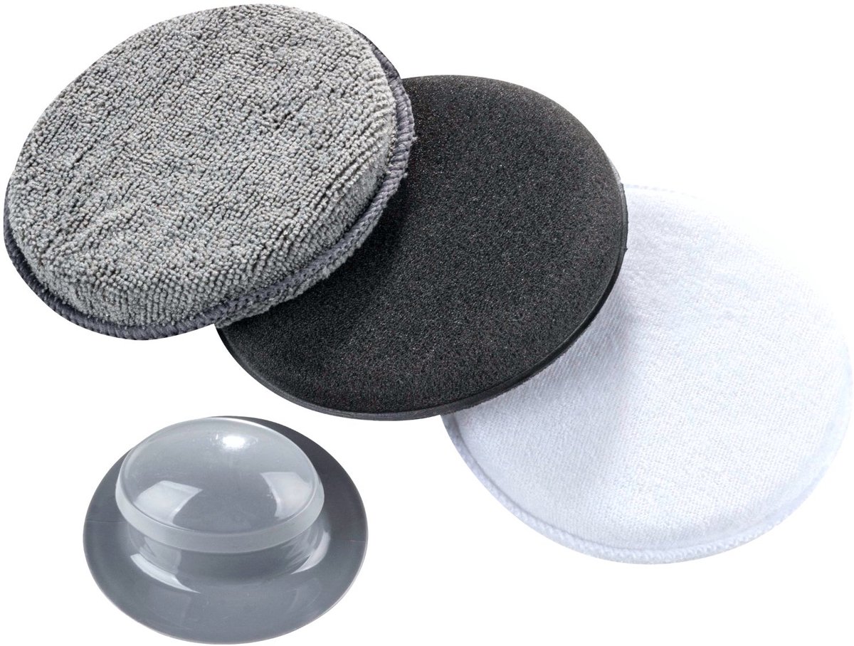 Set 3x applicatorpads + handgreep microvezel auto polijstpad spons handpad kussen