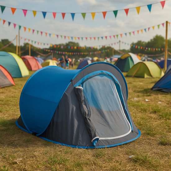 Camp Active Pop-up Tent voor 2 Personen - Lichtgewicht Kampeertent met Snel Opzetbaar Ontwerp - Waterbestendig - Mesh-Deur - Ideaal voor Festivals, Outdoor & Trekking van Camp Active — afbeelding 4