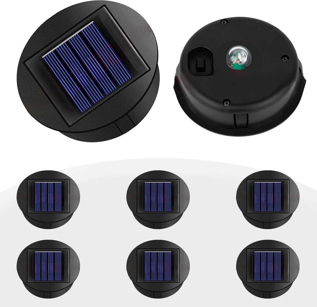 Omgoods- Zonnepaneel 8 cm - Vervangend Zonnepaneel - Waterdicht IP44 - 6 Stuks - Tuinverlichting - Ingebouwde Lichtsensor - Zonnelamp