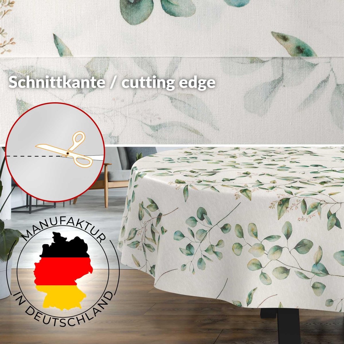 Omgoods - Wasbaar Tafelkleed van 70% Katoen en 30% Polyester Botanika 180x140cm