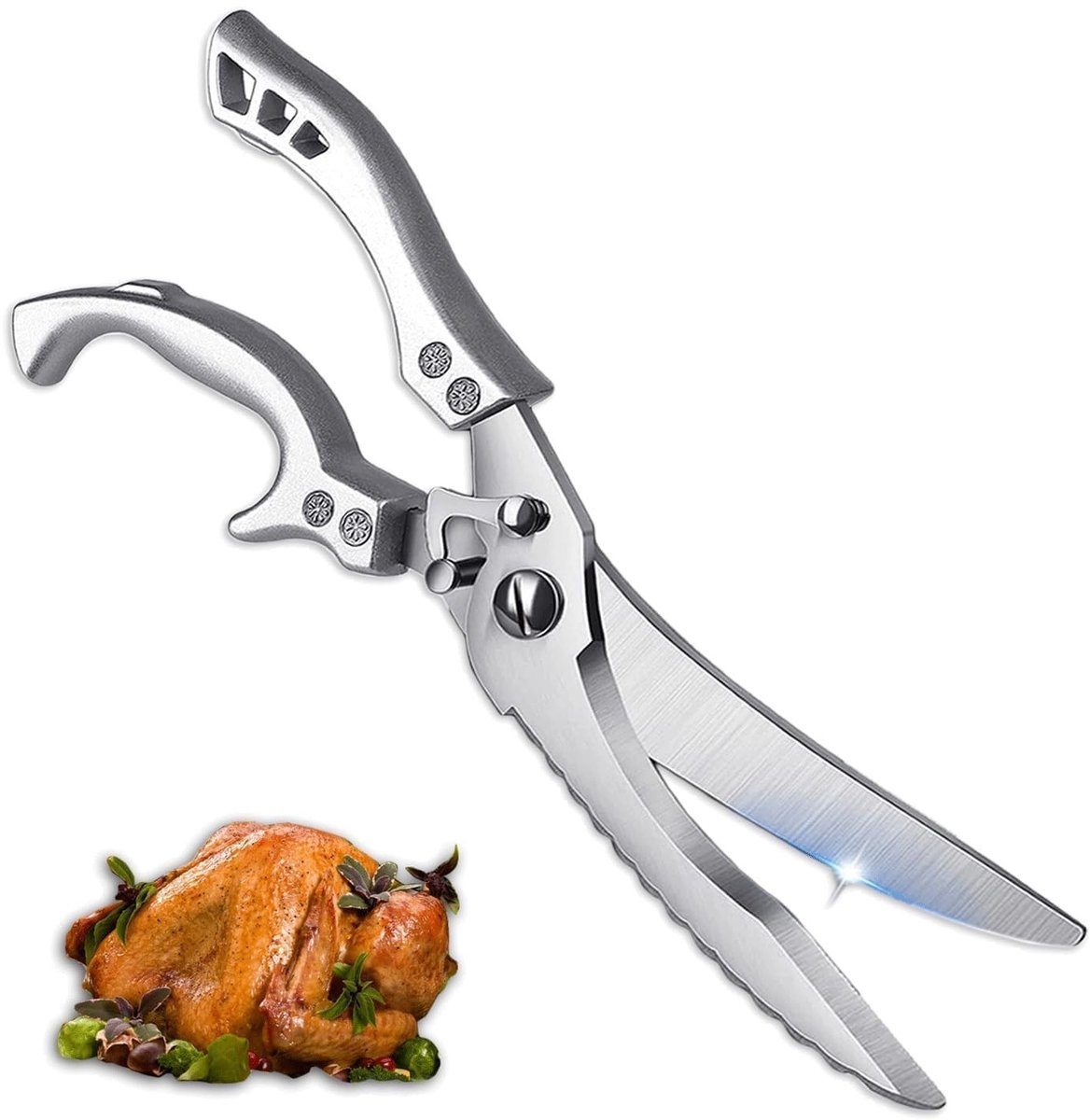 Omgoods- Vleesschaar Roestvrij Staal - Beenschaar - Gevogelte Schaar - Multifunctionele Schaar - Keukenschaar - Snit 25x5,5 cm