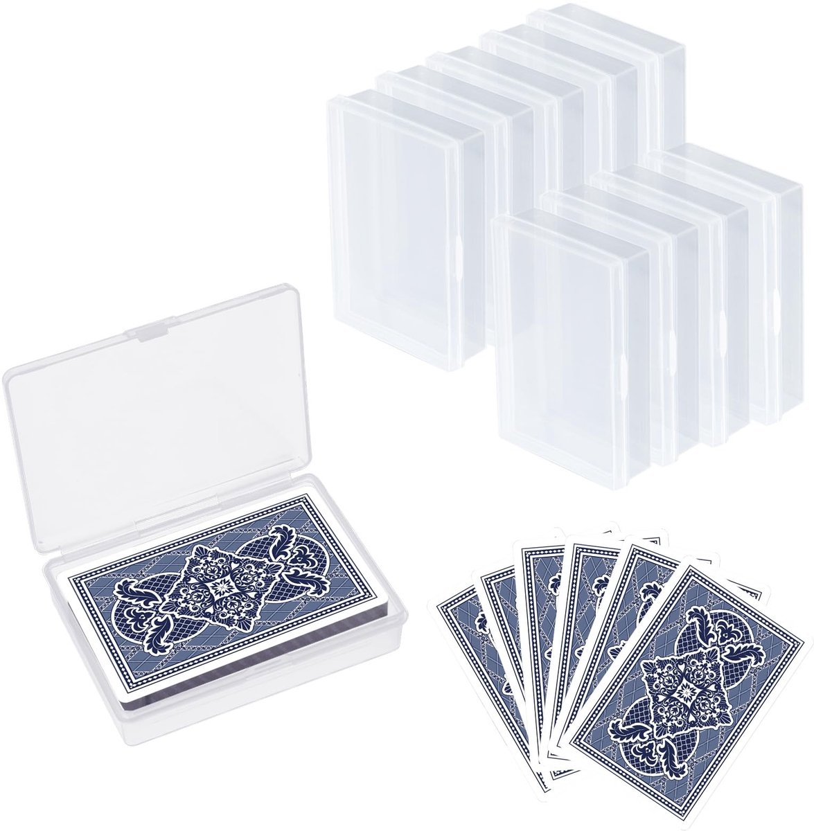 Omgoods - 10 Stuks Transparante Opbergdozen voor Speelkaarten en Meer