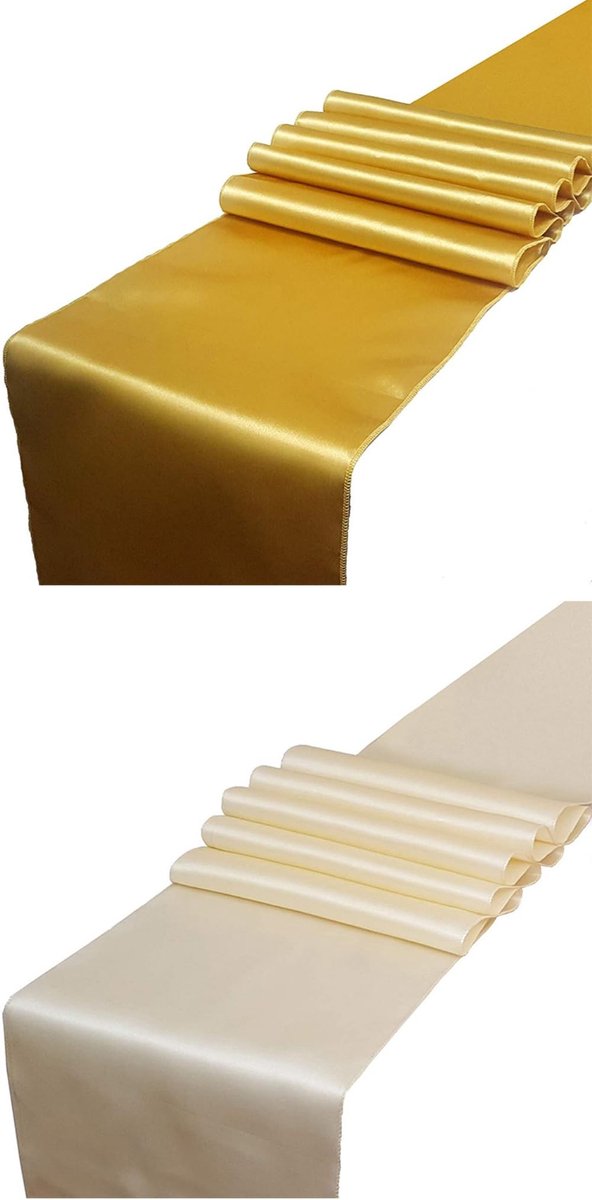 Omgoods- Tafelloper 4 Stuks - 30 x 275 cm - Delicate Satijnen Tafelloper - Tafeldecoratie - Feestelijke Decoratie - Hoogwaardig Materiaal - Tafelkleed