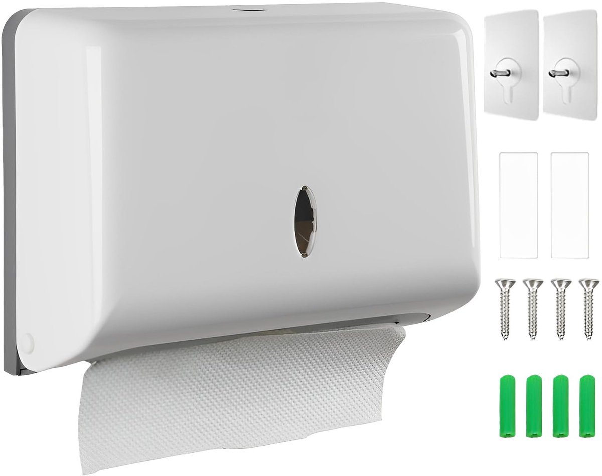 Omgoods - Papieren Handdoekdispenser Wandmontage zonder Boren