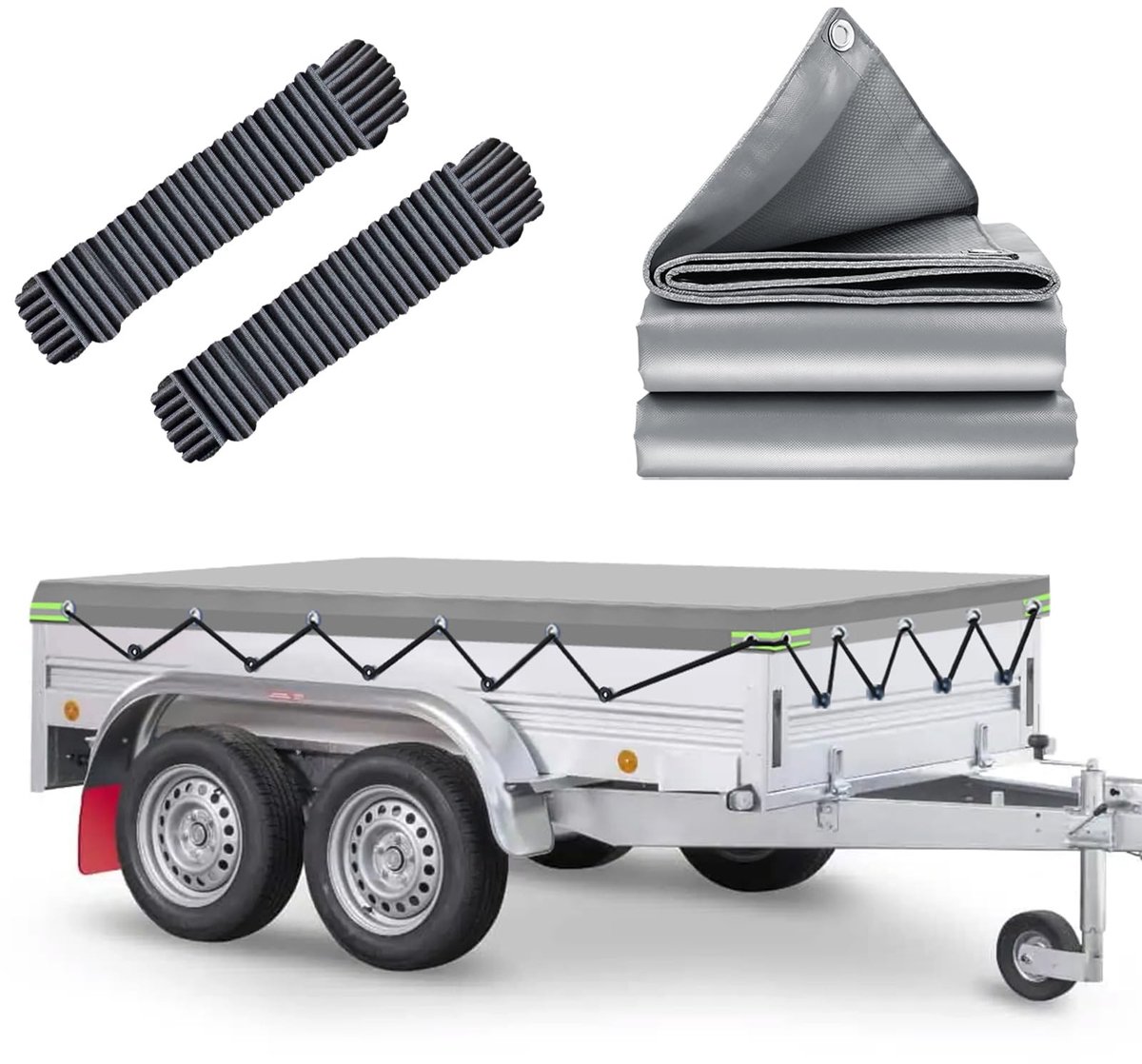 Omgoods - Waterdichte Tarpaulin voor Trailers 256 x 145 x 8 cm