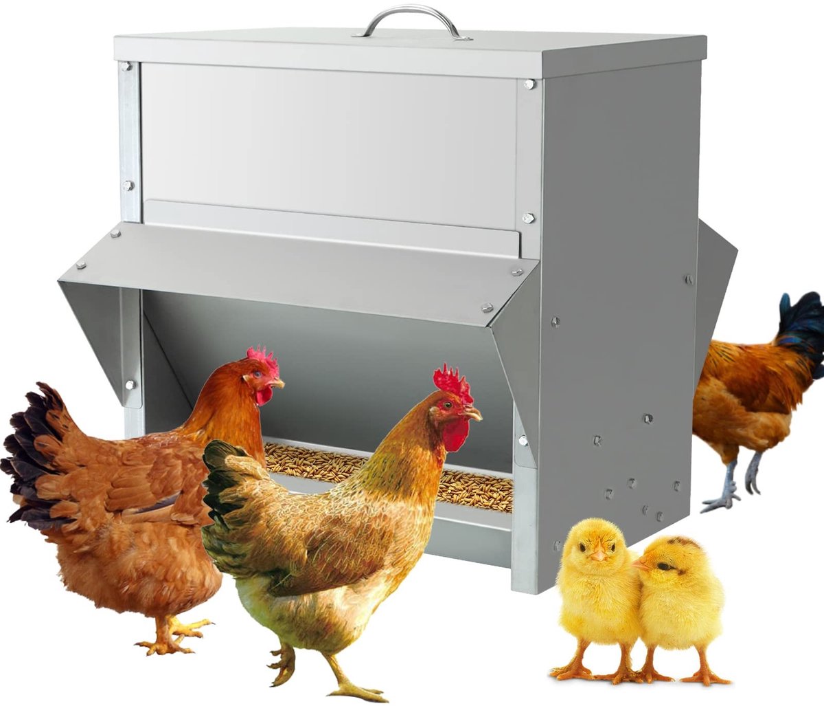 Omgoods - Automatische Voederdispenser voor Vogels van RVS 25kg
