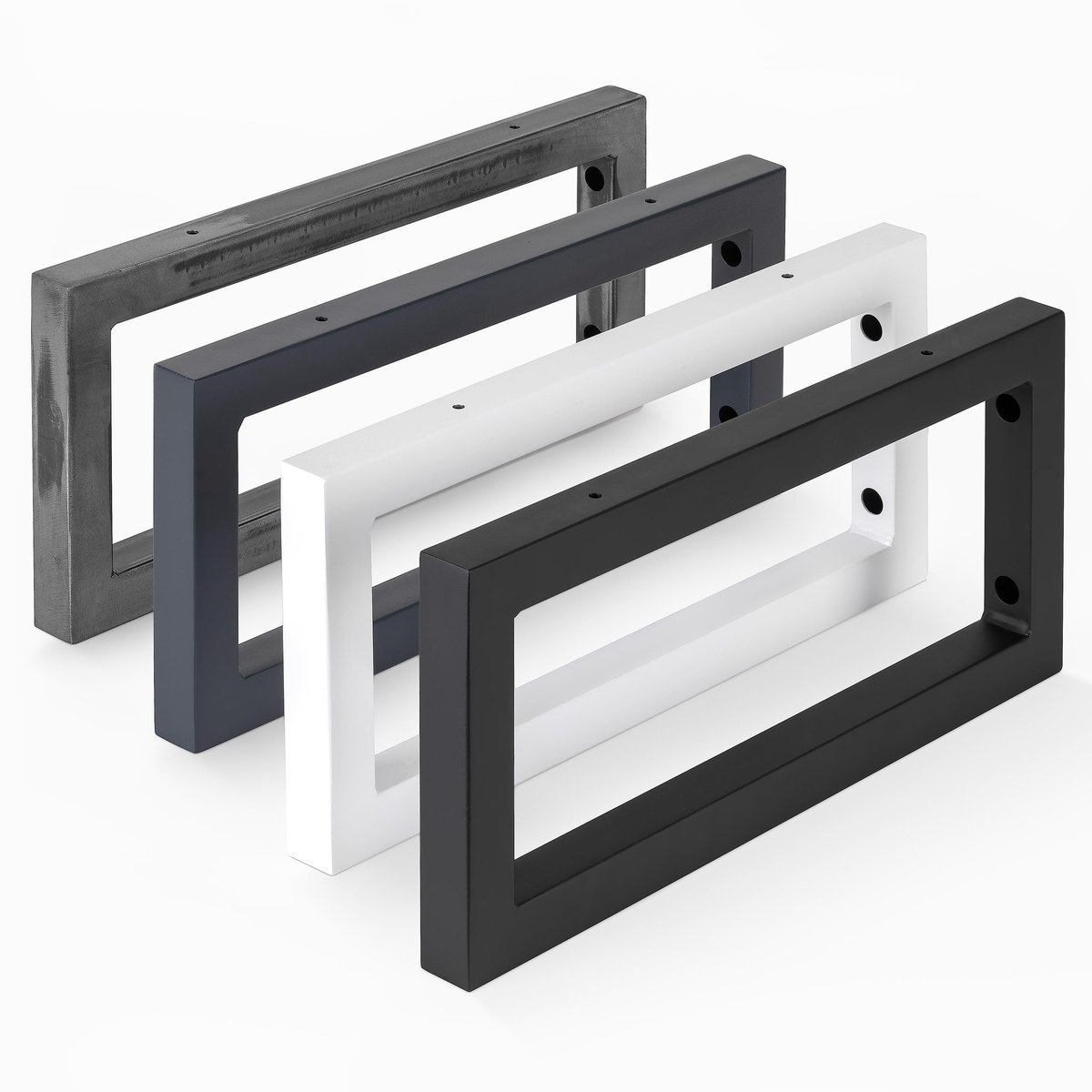 Omgoods - Set van 2 Zwarte Wastafel Consoles 350x150mm - Design en Stabiele Houder