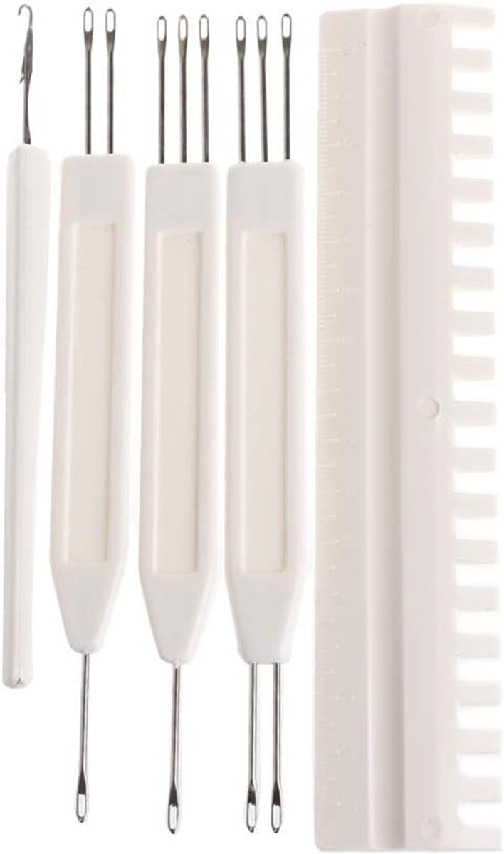 Breimachines Gereedschap Set - Breien Accessoires - Kleding Maken - Standaard Gauge Compatibel - 4.5 mm - Beige & Zilver