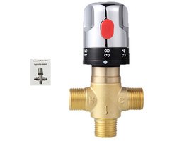 1/2-inch DN15 waterdrukregelaar - 3-weg thermostatische mengkraan - Messing - Thermostatische mengkraan - Waterdrukregelaar