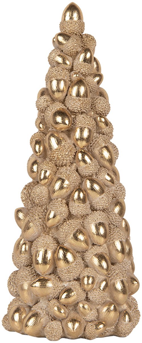 Clayre & Eef Kerstdecoratie Beeld Kerstboom Ø 13x31 cm Bruin Kunststof