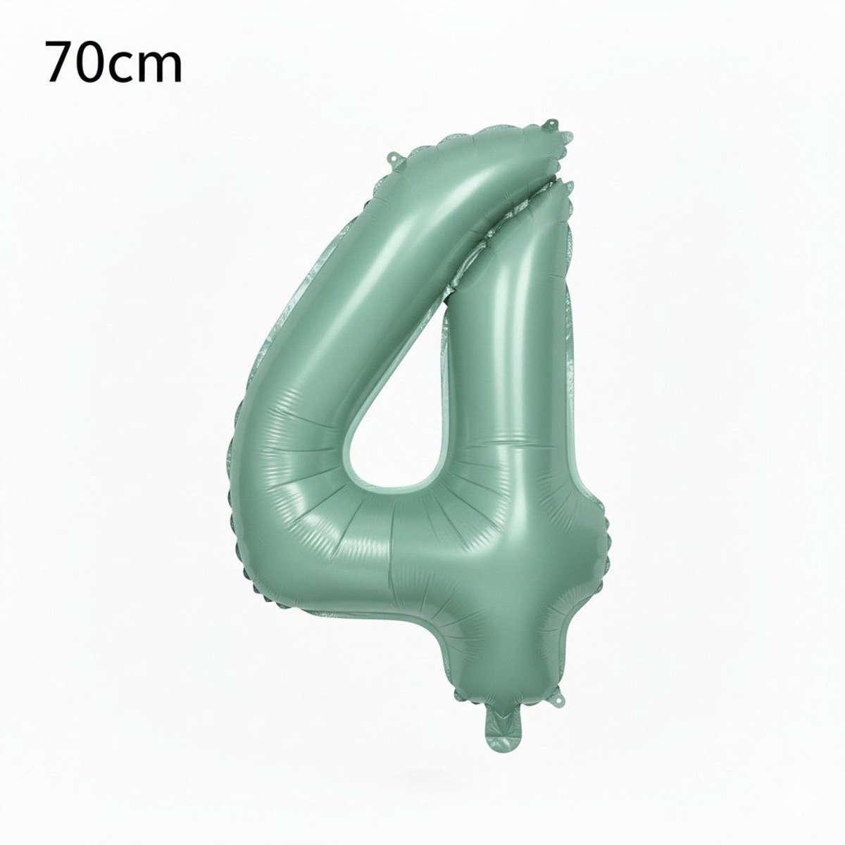 Folieballon cijfer 4 - mintgroen - 80cm
