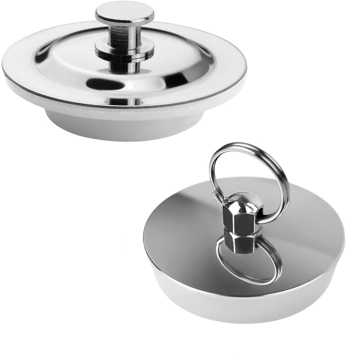 Omgoods - Set van 2 Universele Badkamer Afvoerstoppen