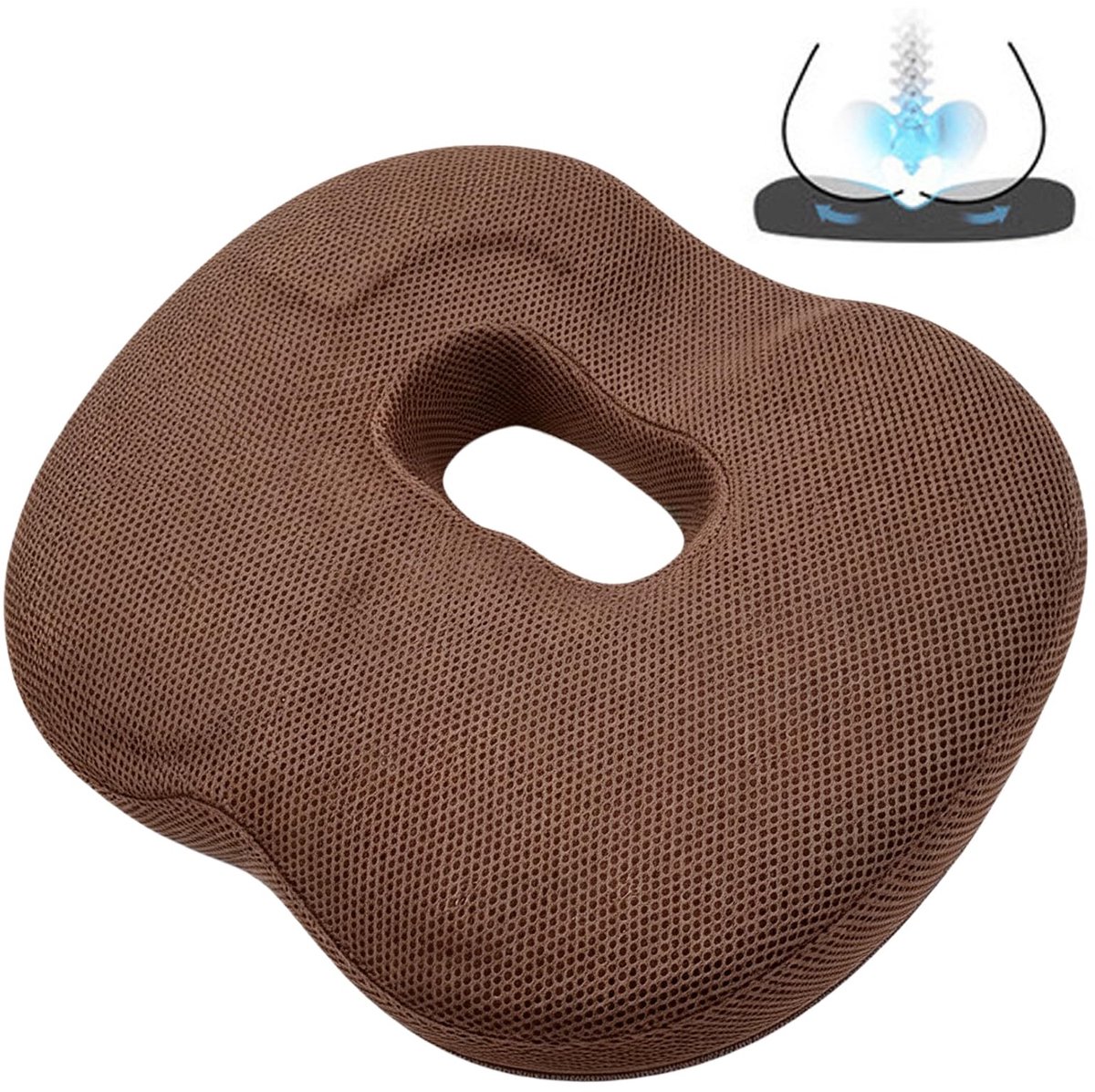 Omgoods - Ergonomisch zitkussen - Orthopedisch anti-decubitus kussen voor stoel