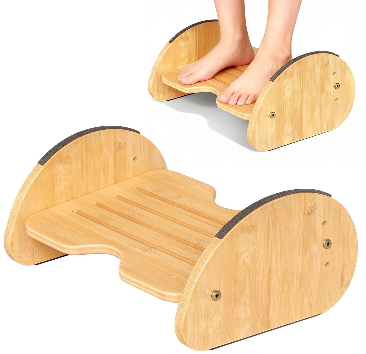 Omgoods - Verstelbare Houten Voetensteun voor Bureau - Ergonomisch en Antislip