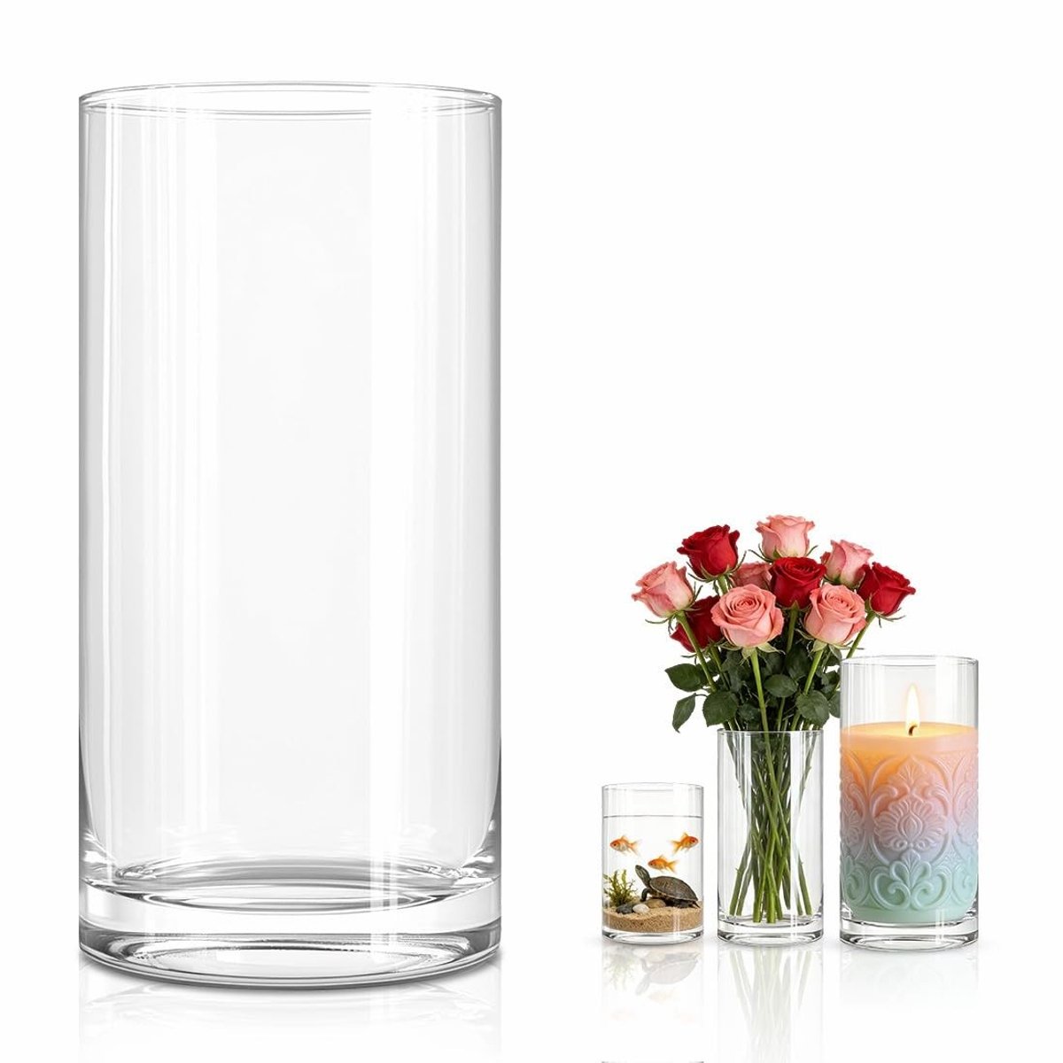 Omgoods - Decoratieve Glazen Vaasje met Diameter van 15 cm