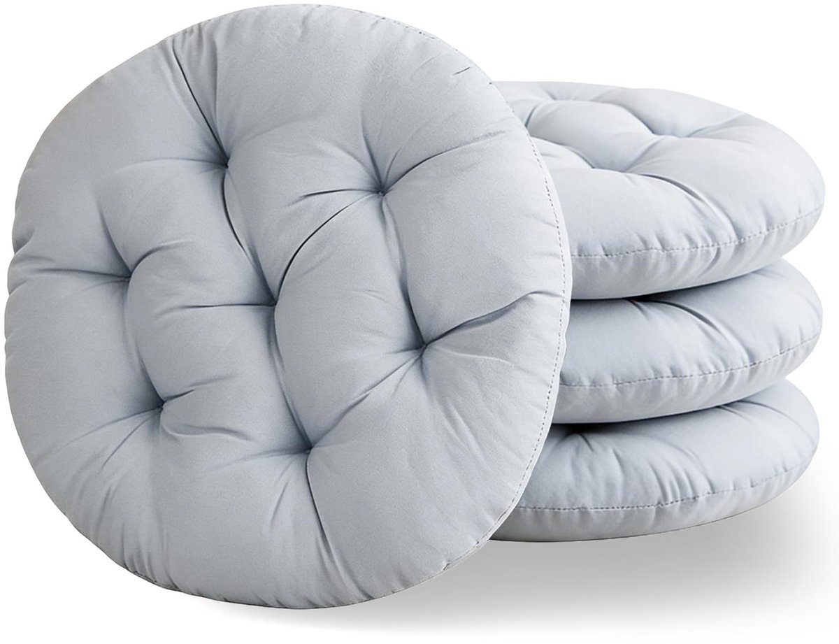 Omgoods - Set van 4 Comfortabele Ronde Stoelkussens 40x40cm