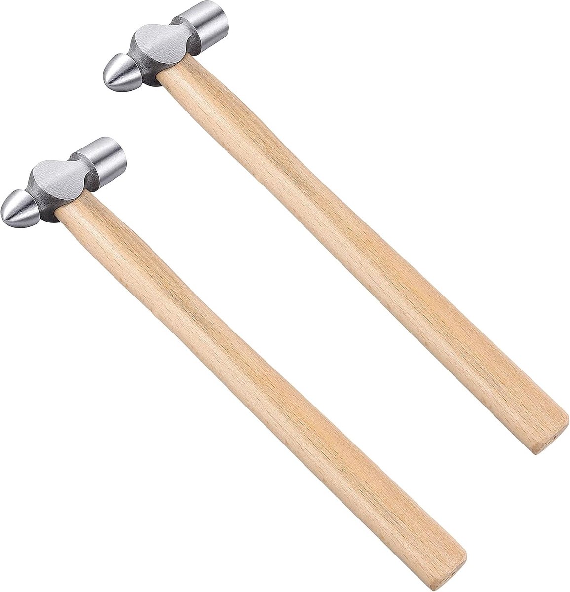 Kleine balpeinhamer met houten handvat, 4 oz, ideaal voor timmerwerk en hobbyprojecten, 23 x 6,5 x 2 cm, set van 2 stuks