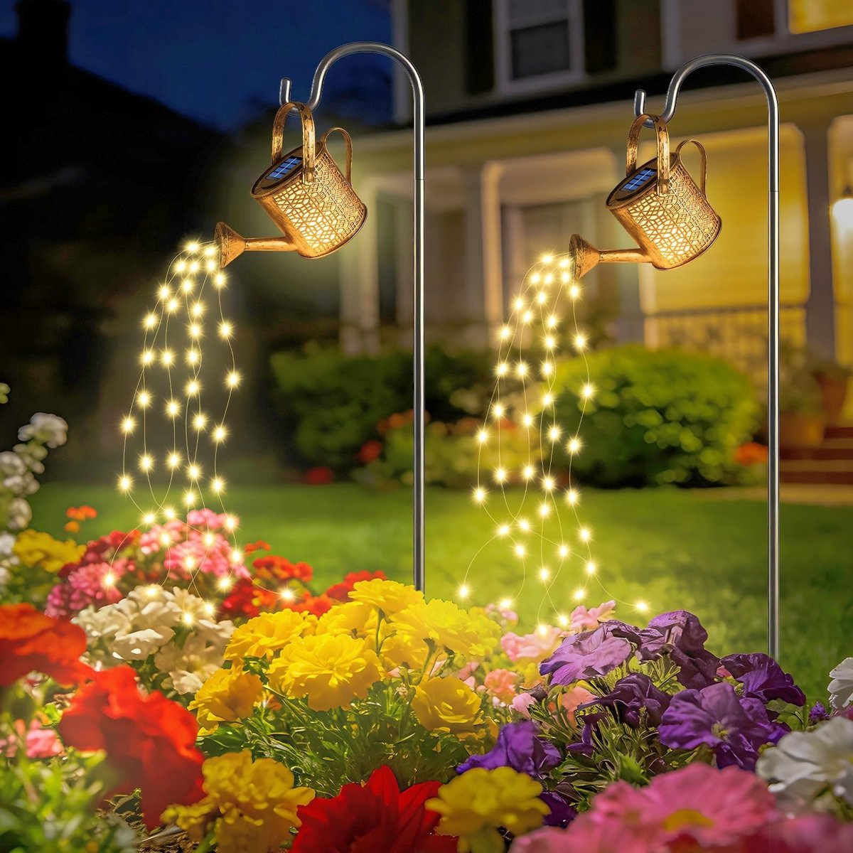 Omgoods - Solar Tuinverlichting met Watering Can - Set van 2 voor Buiten