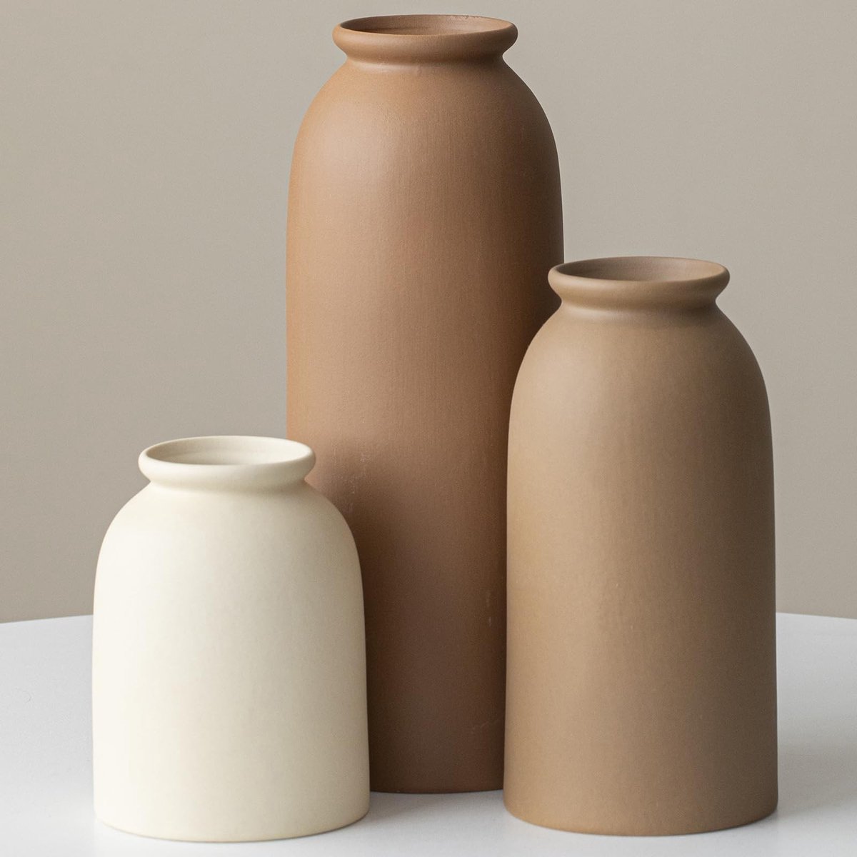 Omgoods - Set van 3 Keramische Vazen voor Bloemen
