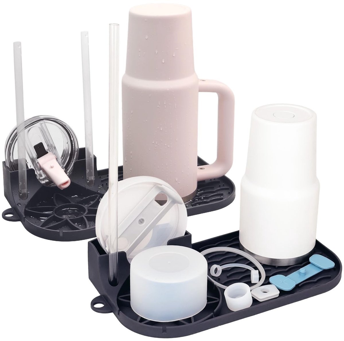 Omgoods - Silicone Afdruipmat Set van 2 - Voor Drinkflessen en Bekers