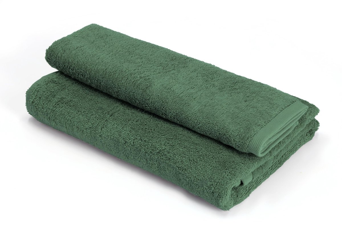 Omgoods - Set van 2 Handdoeken van 100% Katoen in Groen