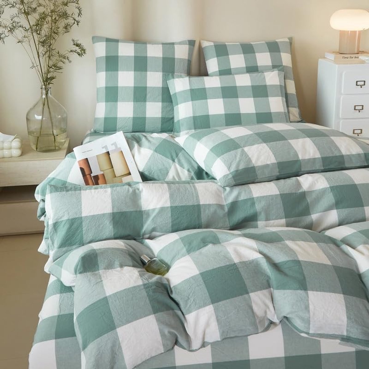 Omgoods - Beddengoedset 135x200 cm - 2-delige Katoenen Dekbedovertrek met Kussensloop
