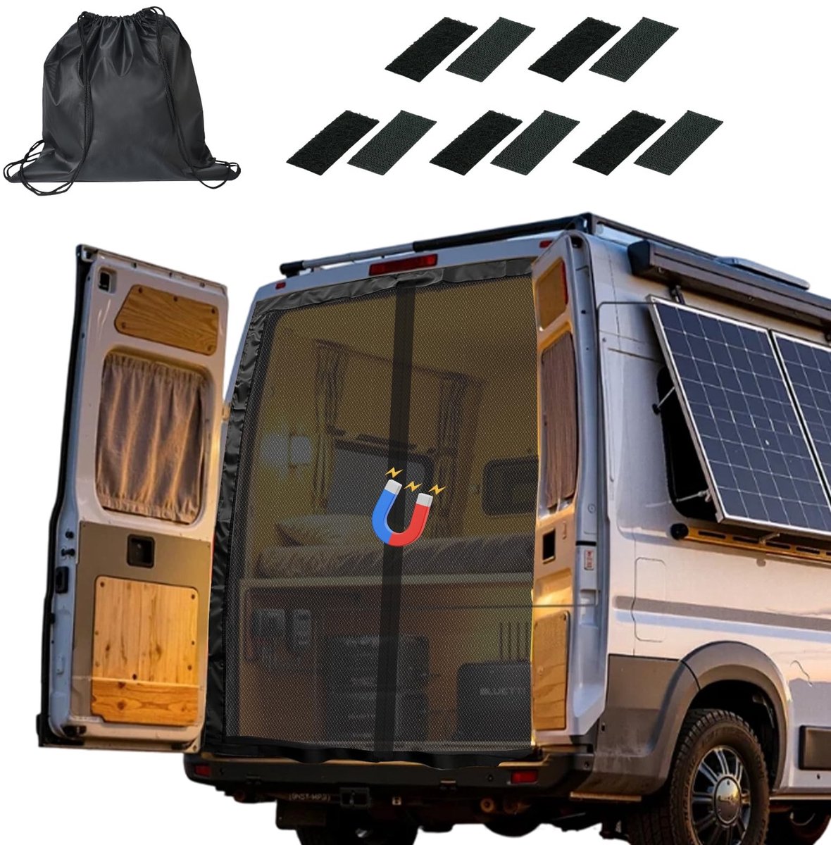 Omgoods - Insectenhor met Magnetische Bevestiging voor Achterdeuren van Campers