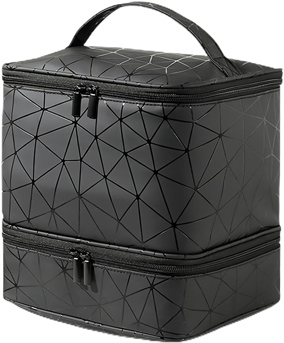Omgoods- Opbergtas Waterdicht - Organizer voor 30 Flessen - Dubbellaagse Make-up Tas - Cosmetica/Verzorgingsproducten - Reisbenodigdheden - Overzichtelijk Opbergen - Make-uptas
