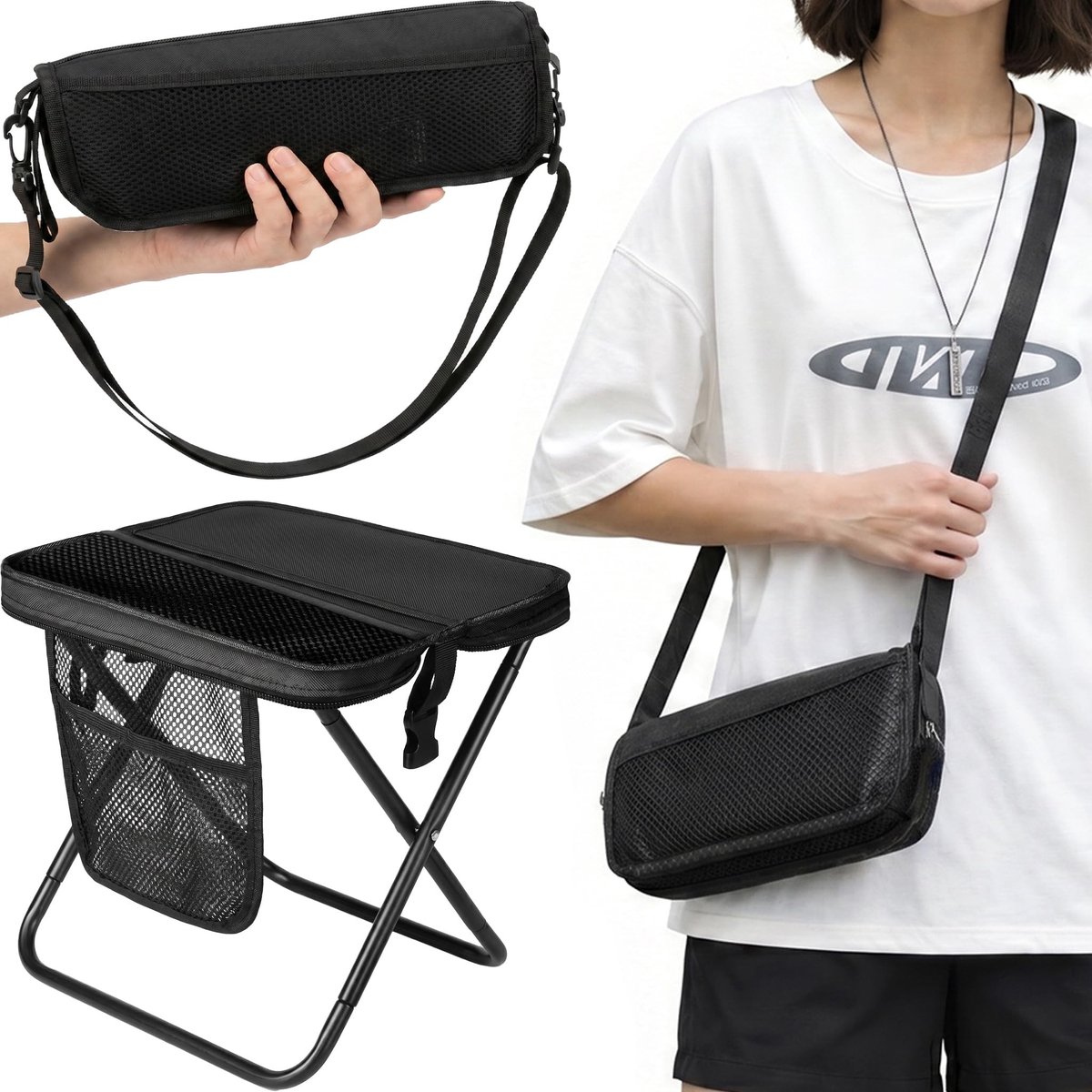 Omgoods - Opvouwbare Kruk 2-in-1 voor Camping en Outdoor