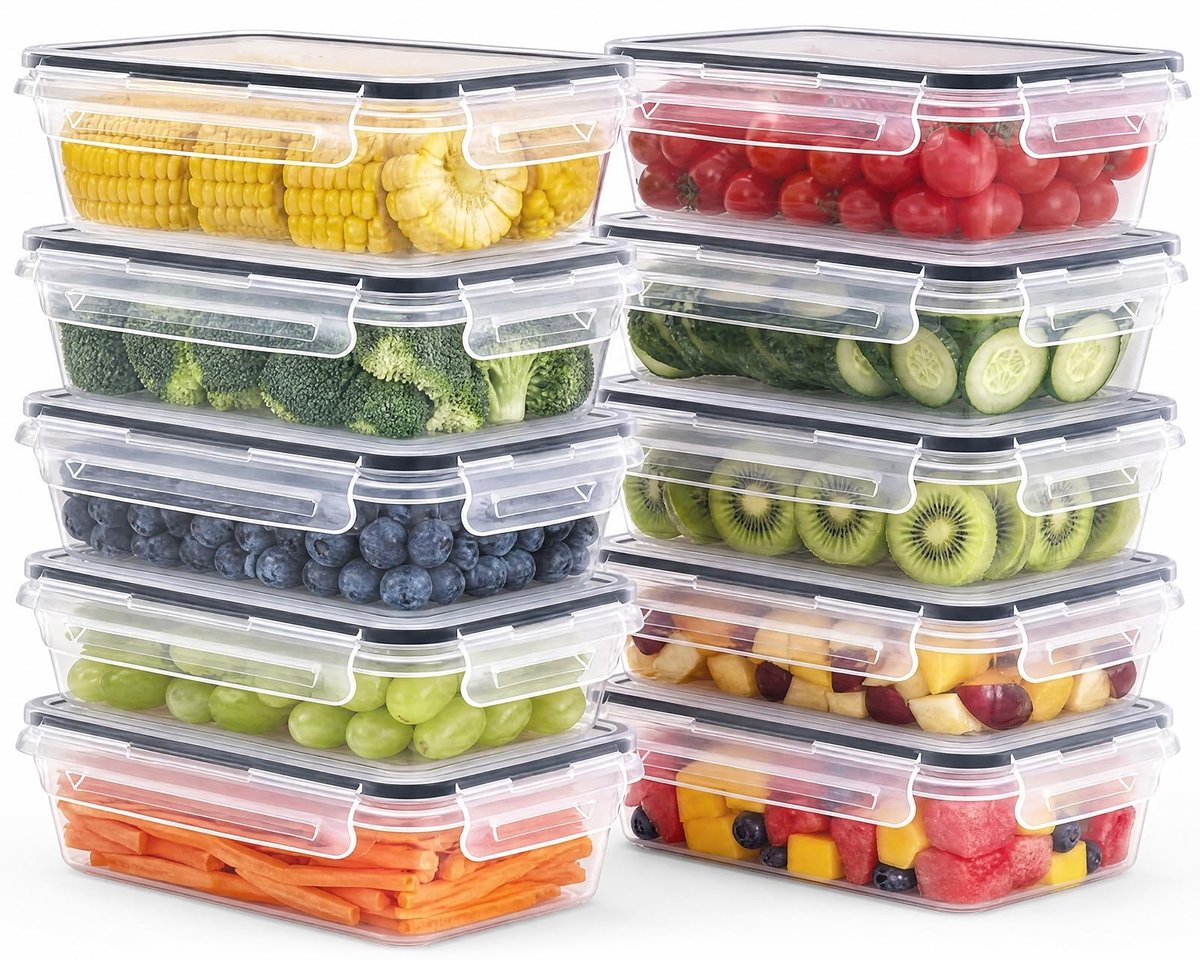 Omgoods - Set van 10 BPA-vrije Voedselopbergdozen met Deksel