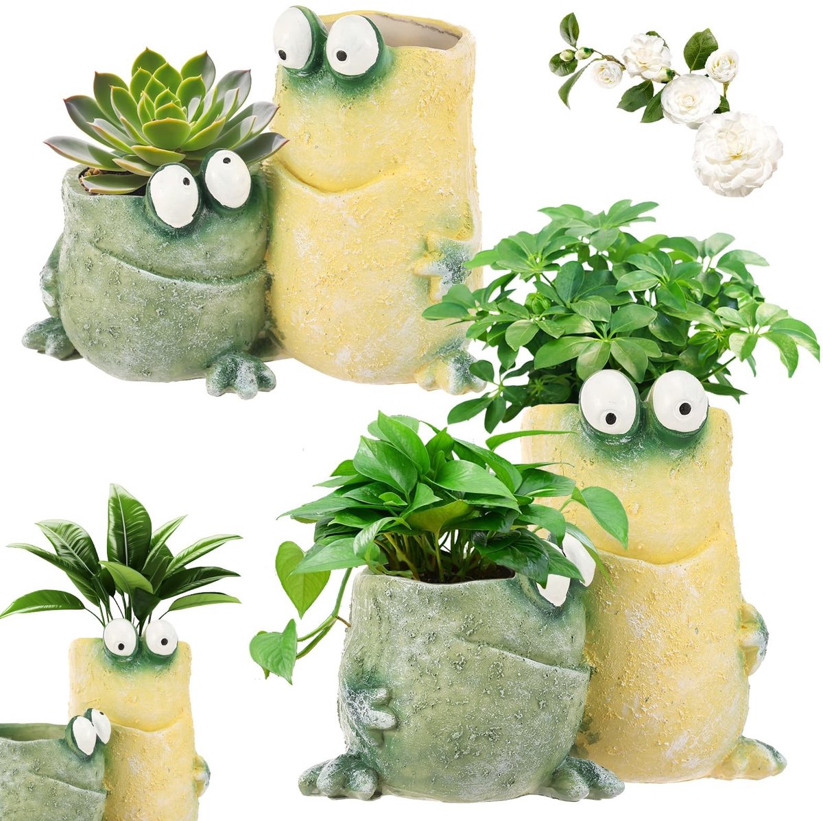 Omgoods - Schattige Kikkerpotten - Creatieve Hars Bloempot - Voor Binnen en Buiten
