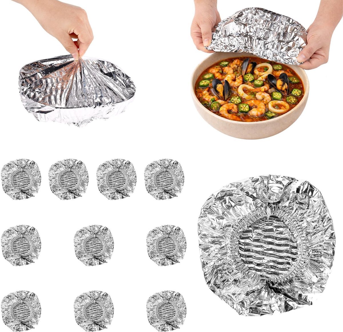 Omgoods - 20 Herbruikbare Aluminiumfolie Voedselhoezen voor Keuken