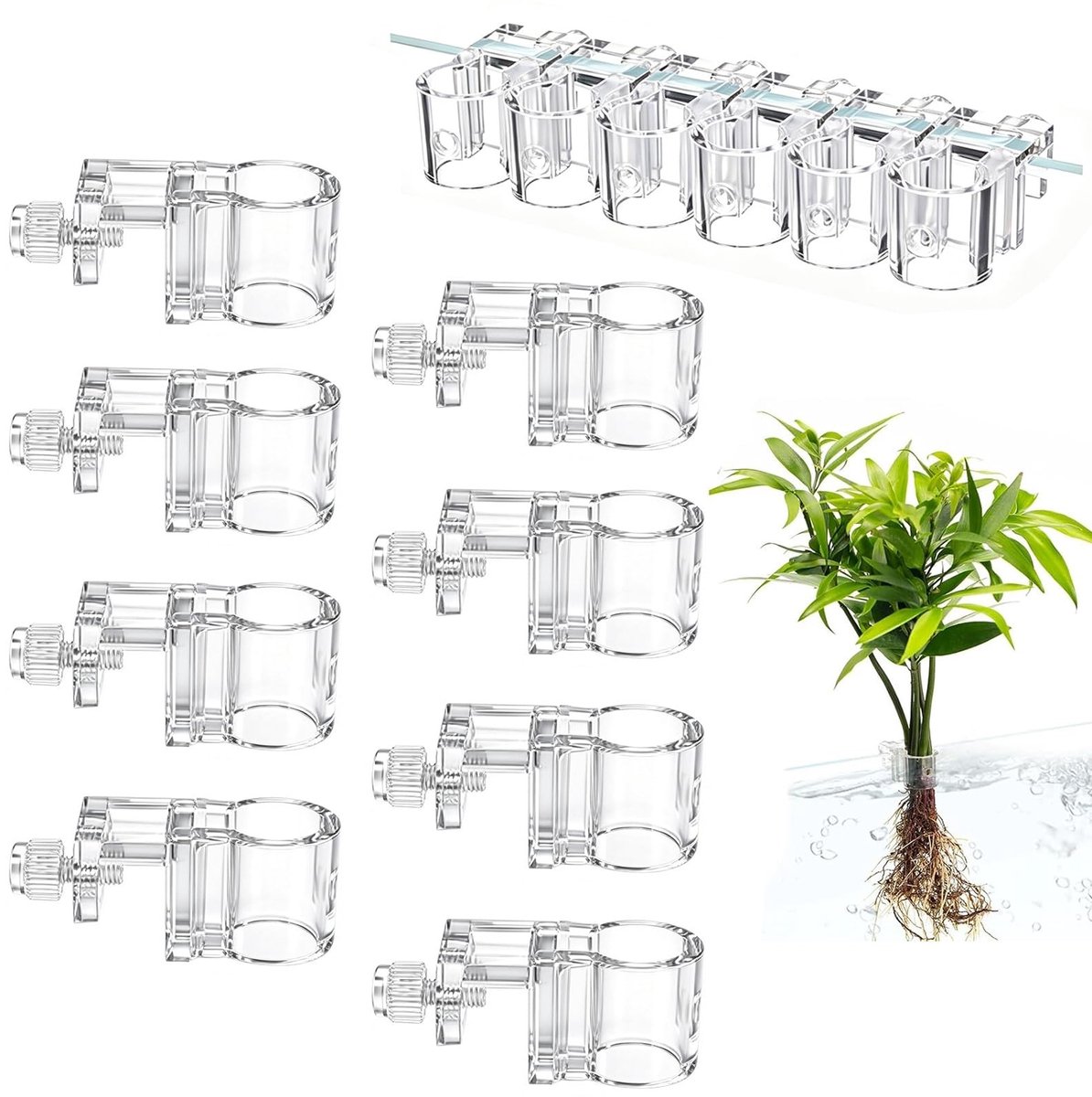 Omgoods - Set van 8 Aquarium Plantenhouders voor Stabiele Beplanting