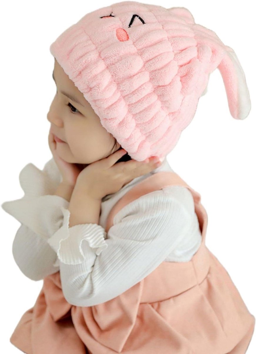 Kinder Haar Handdoek - Drogen Haar Cap - Snel Haar Drogen - Zacht Coral Velvet - 2 Stuks - Meerdere Kleuren