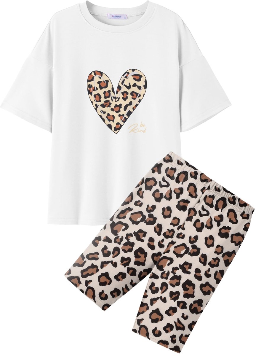 Omgoods - Meisjes Kleding Set met T-Shirt en Korte Leggings voor de Zomer