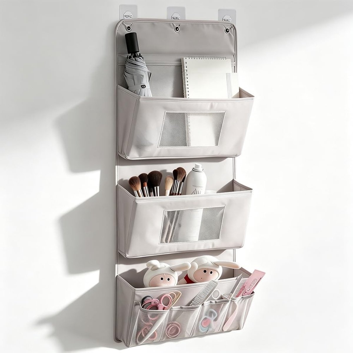 Omgoods - Hangorganizer met 3 Vakken, Opvouwbaar en zonder Boren