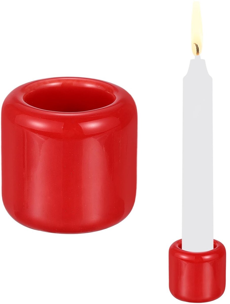 Omgoods - Set van 2 Mini Keramische Kaarsenhouders voor Meditatie en Decoratie