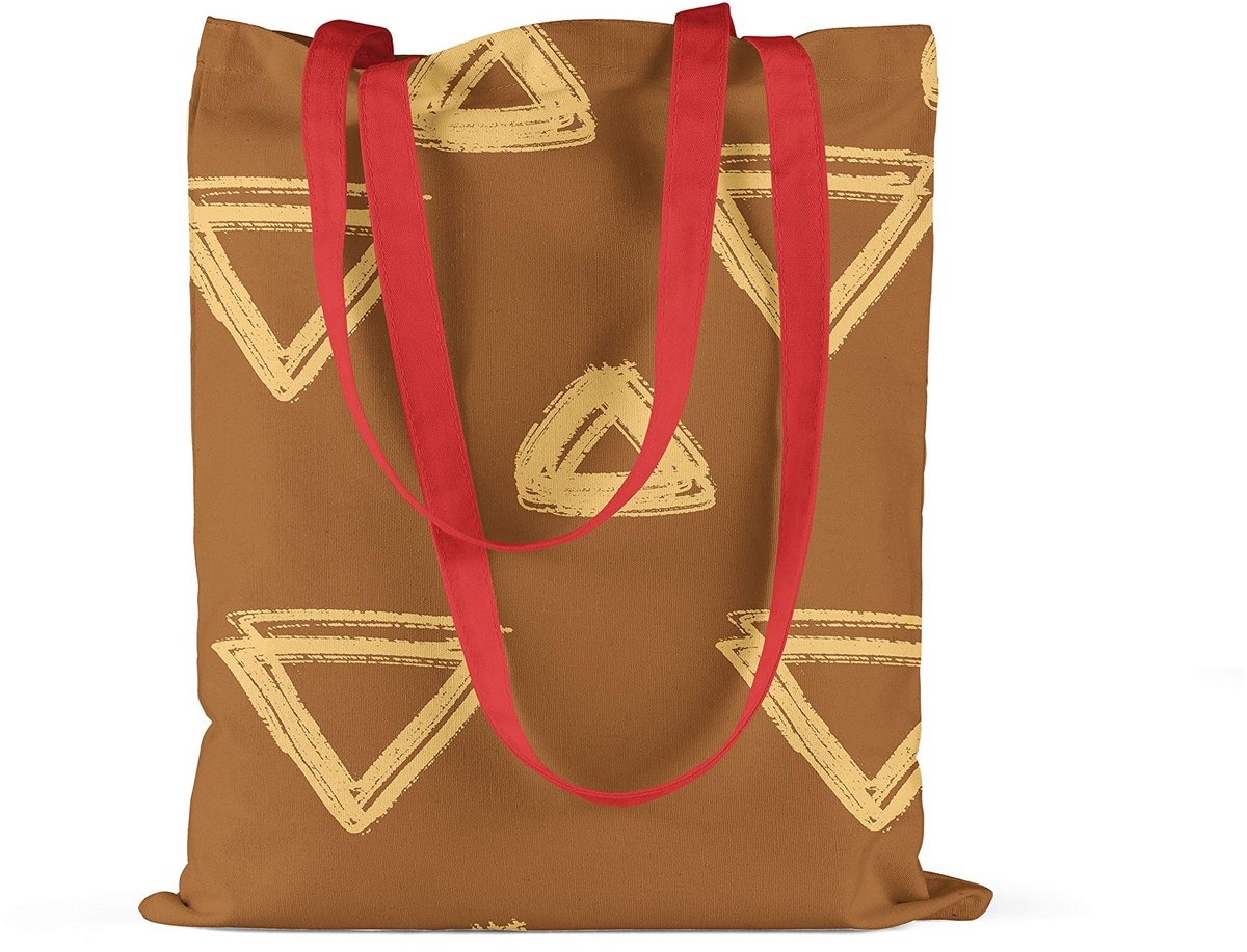Omgoods - Herbruikbare Canvas Boodschappentas van 100% Katoen met Rode Handvatten