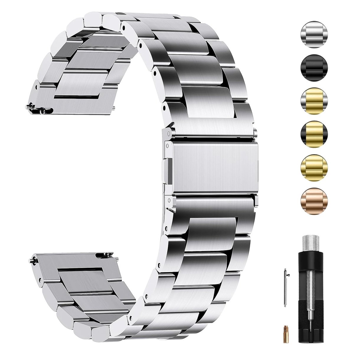 Omgoods - RVS Horloge Band, Diverse Maten met Snelle Bevestiging