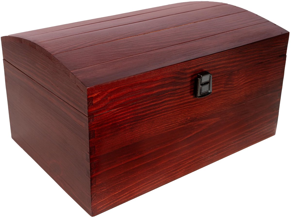 Omgoods - Grote Houten Herinneringsdoos met Burgondische Lakafwerking