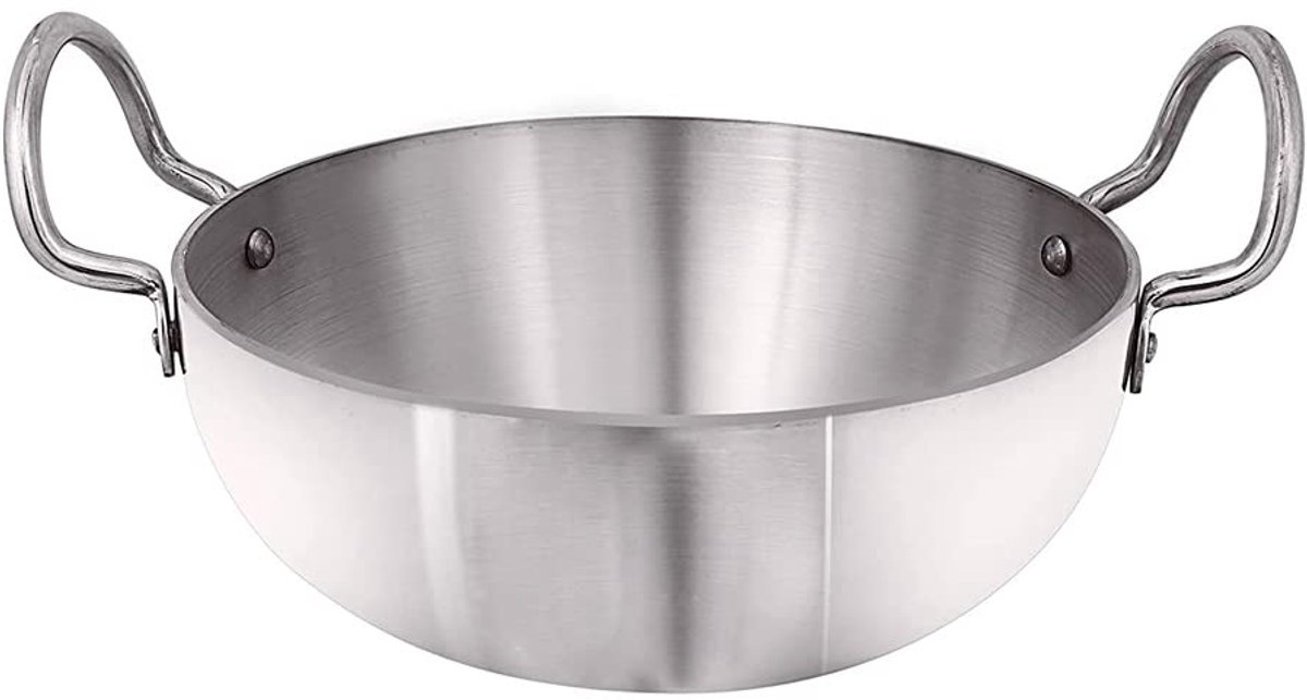 Omgoods - Satre Aluminium Kadai No-12 - Ideaal voor Indische Gerechten